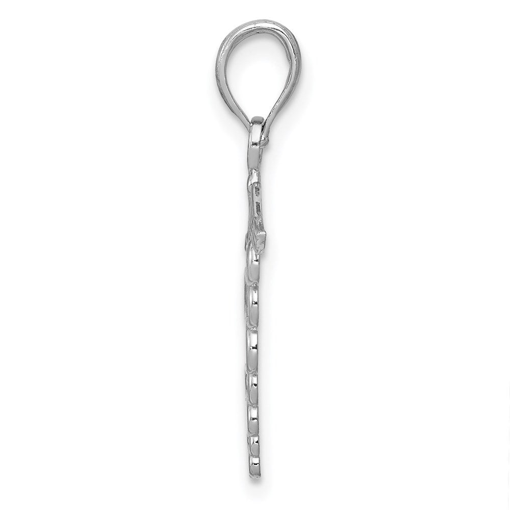 14k White Gold 19 mm Caduceus Charm (0.8 grams)