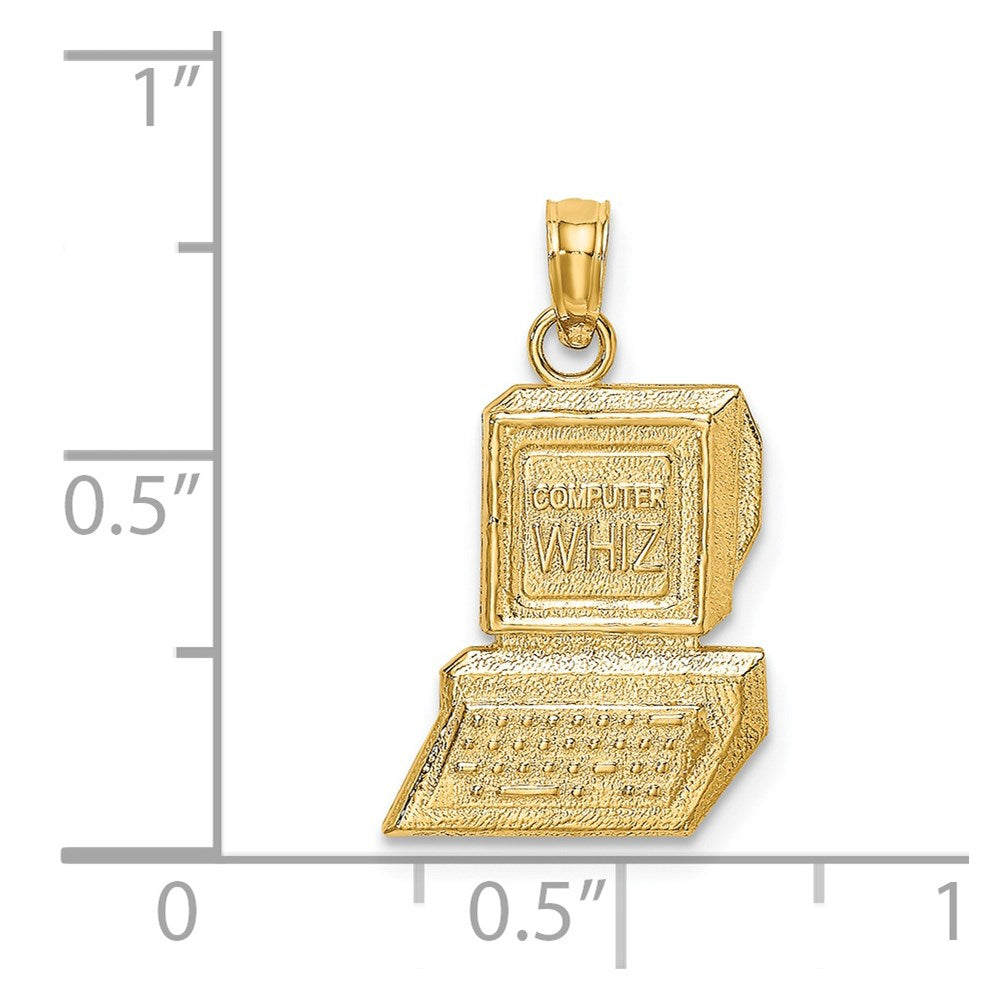 14k Yellow Gold 13.1 mm COMPUTER WHIZ Charm (1.27 grams)