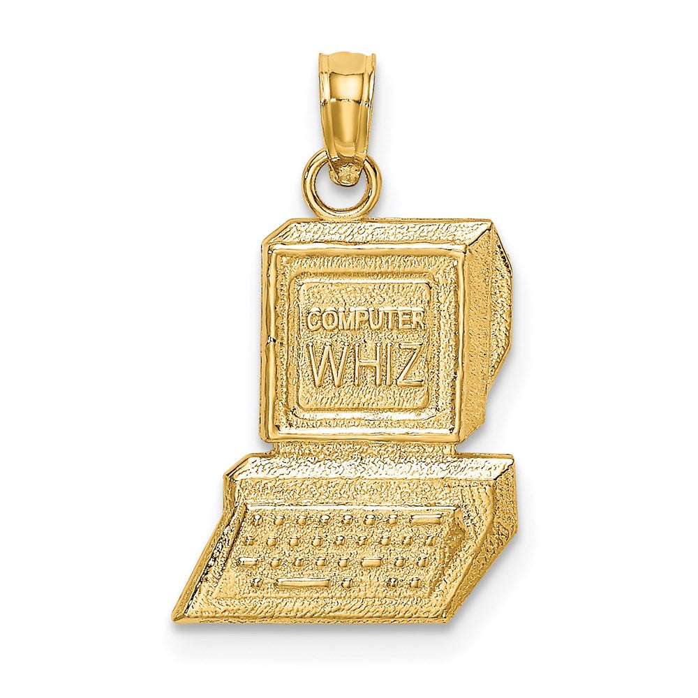 14k Yellow Gold 13.1 mm COMPUTER WHIZ Charm (1.27 grams)