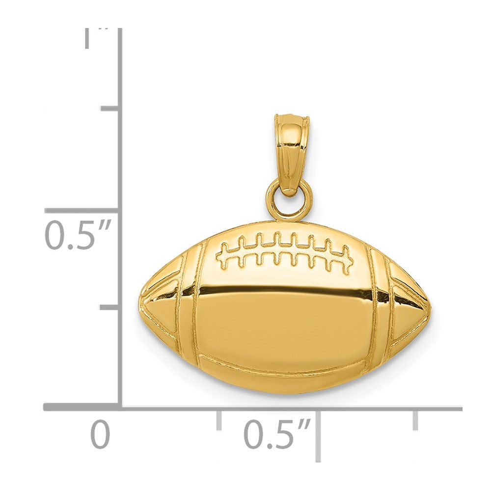 14k Yellow Gold 18 mm Football Charm (1.17 grams)