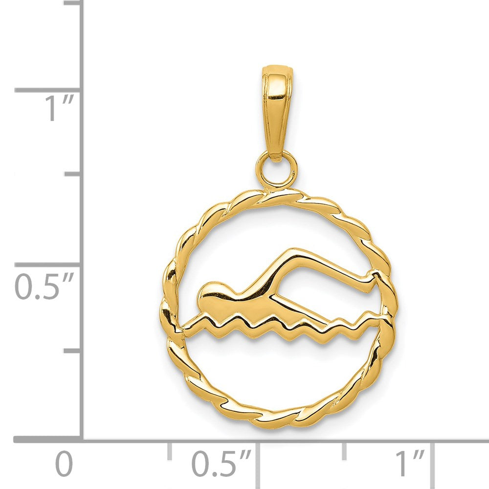 14k Yellow Gold 16 mm ng Charm (0.97 grams)