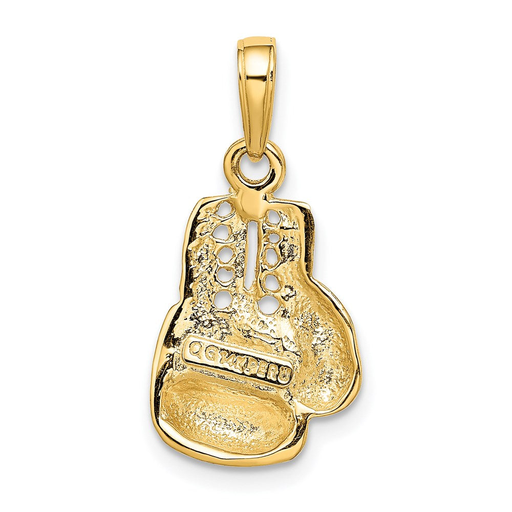 14k Yellow Gold 12 mm Polished Cut-out Boxing Glove Charm (1.72 grams)