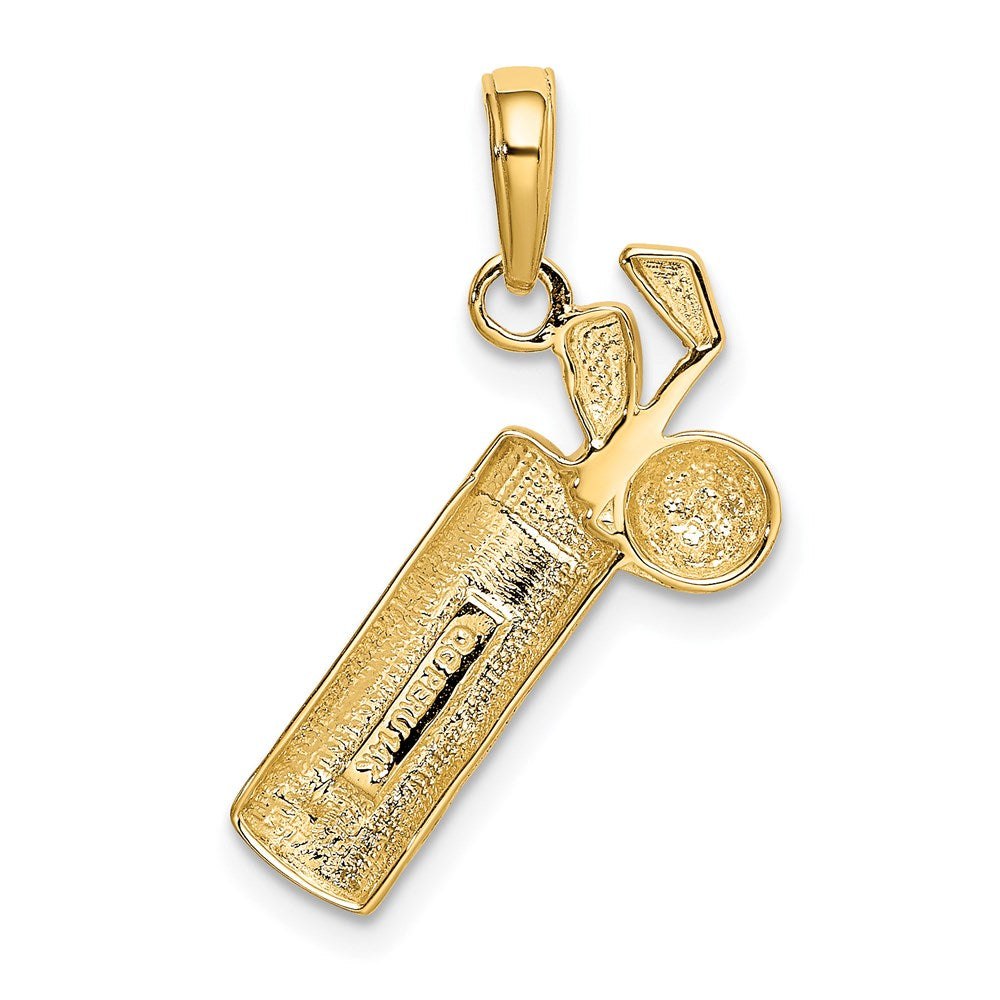 14k Yellow Gold 18 mm Polished Golf Bag Charm (1.28 grams)