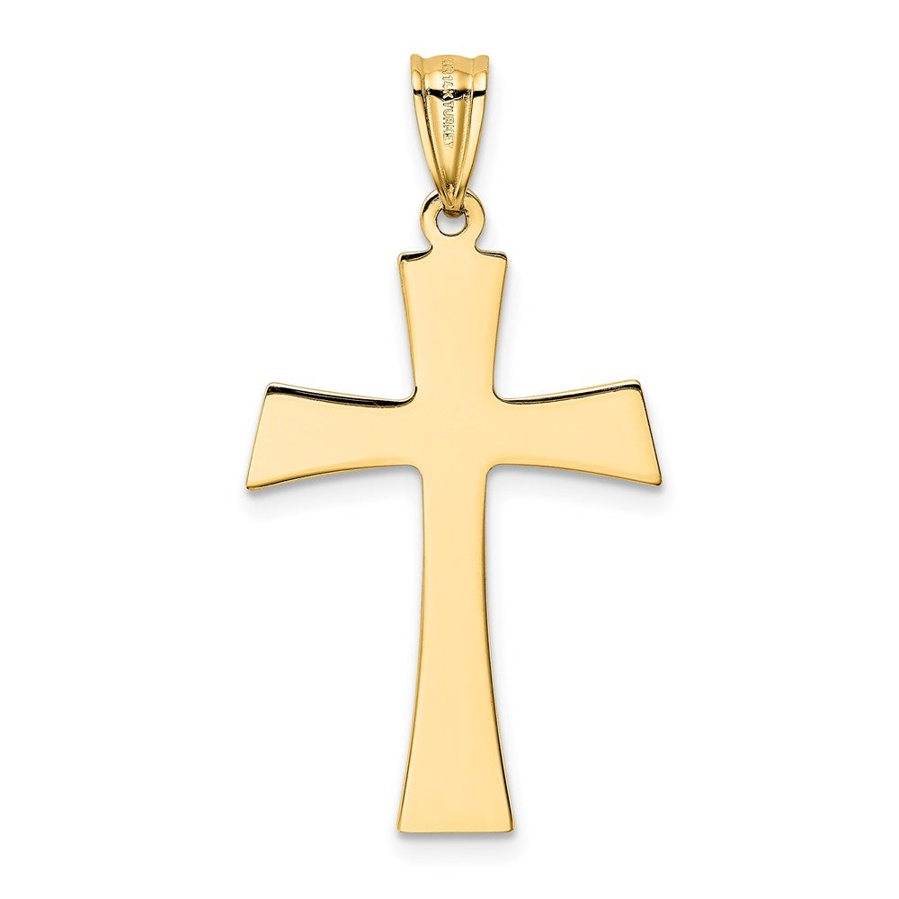 14k Yellow & Rhodium 19 mm  Polished Cross Pendant (1.19 grams)
