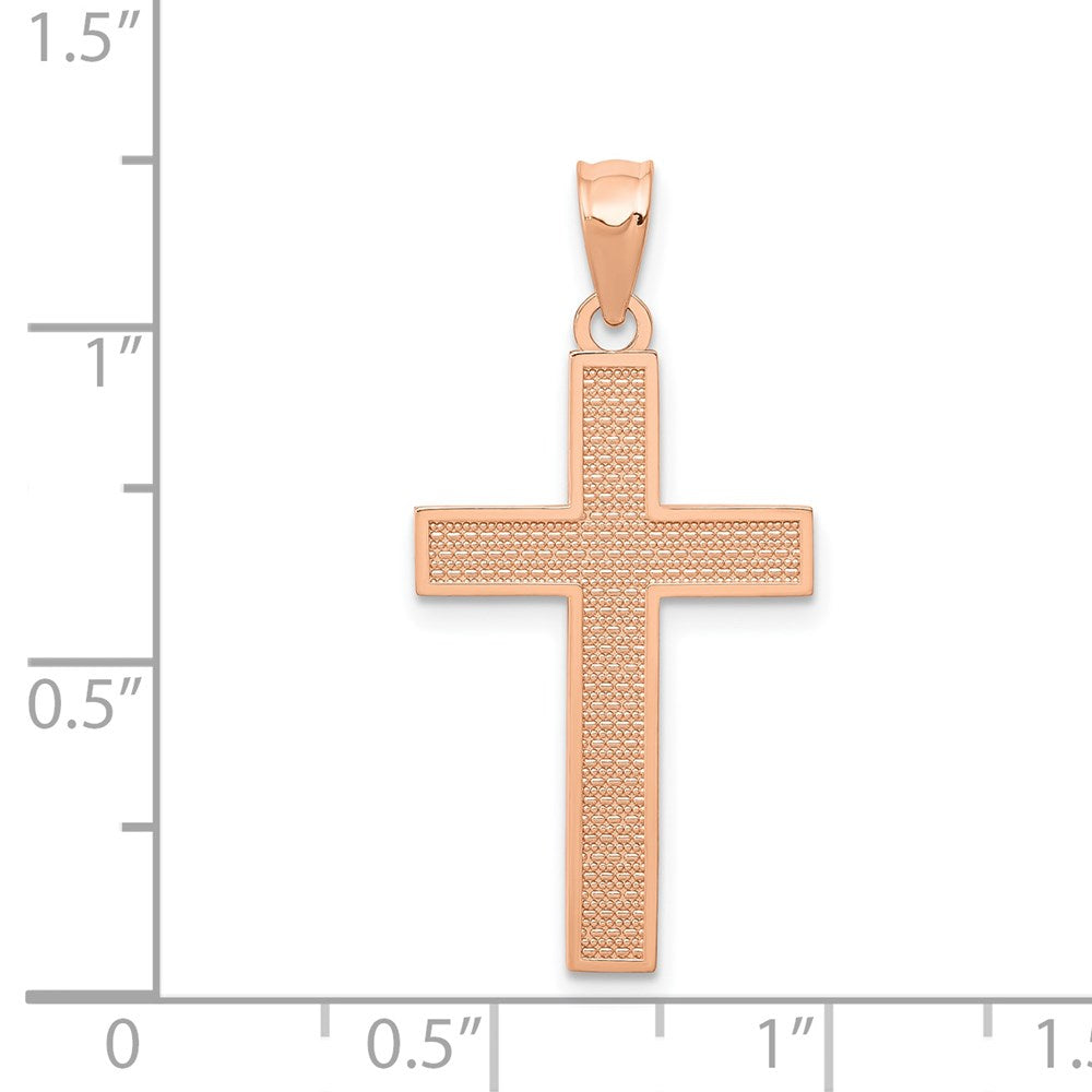 14k Rose Gold 15 mm Rose Gold Cross Pendant (0.89 grams)