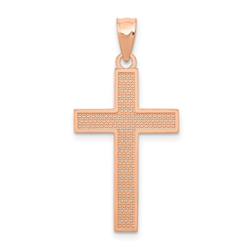 14k Rose Gold 15 mm Rose Gold Cross Pendant (0.89 grams)