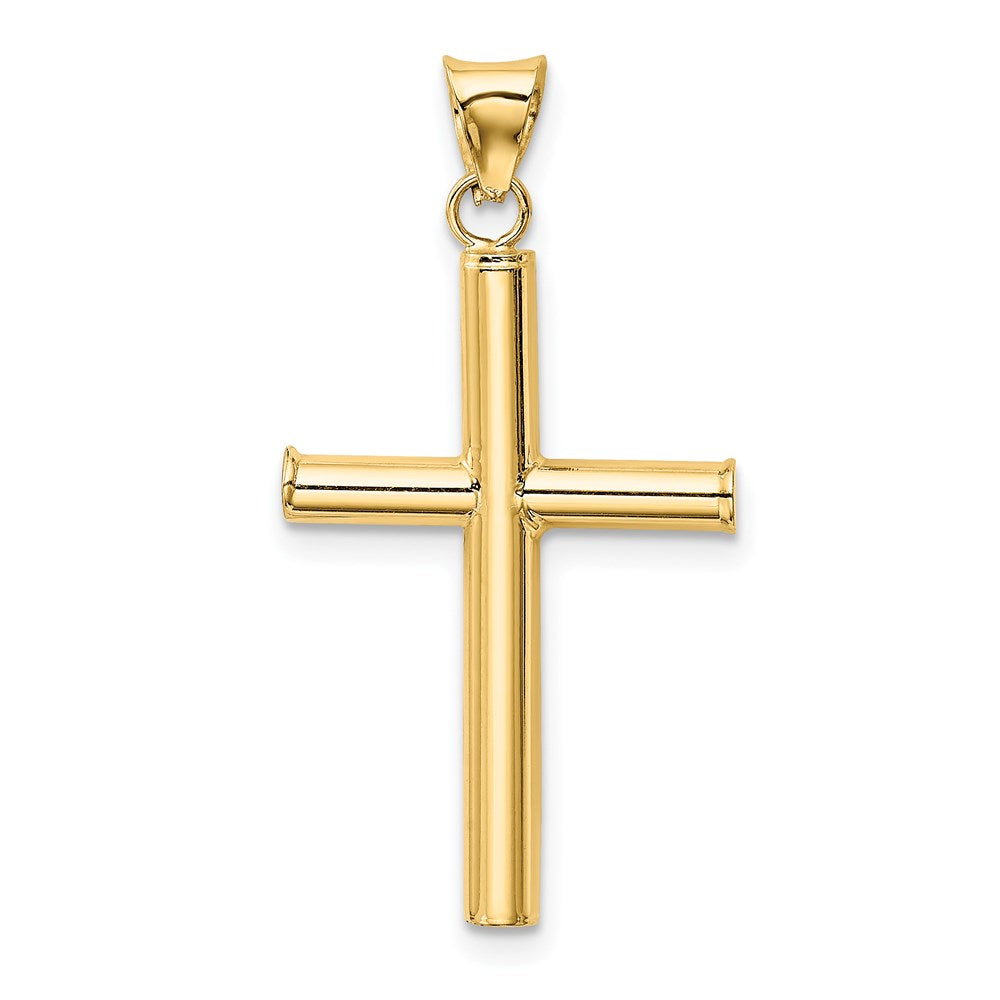 14k Yellow Gold 17 mm Polished Hollow Cross Pendant (1.17 grams)