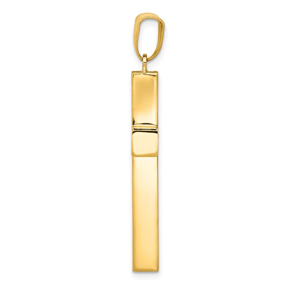 14k Yellow Gold 22 mm Hollow Cross Pendant (1.84 grams)