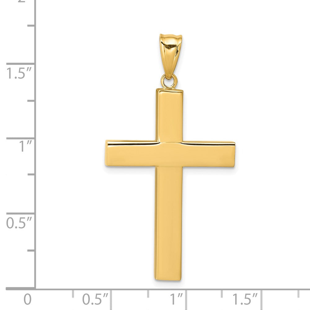 14k Yellow Gold 22 mm Hollow Cross Pendant (1.84 grams)