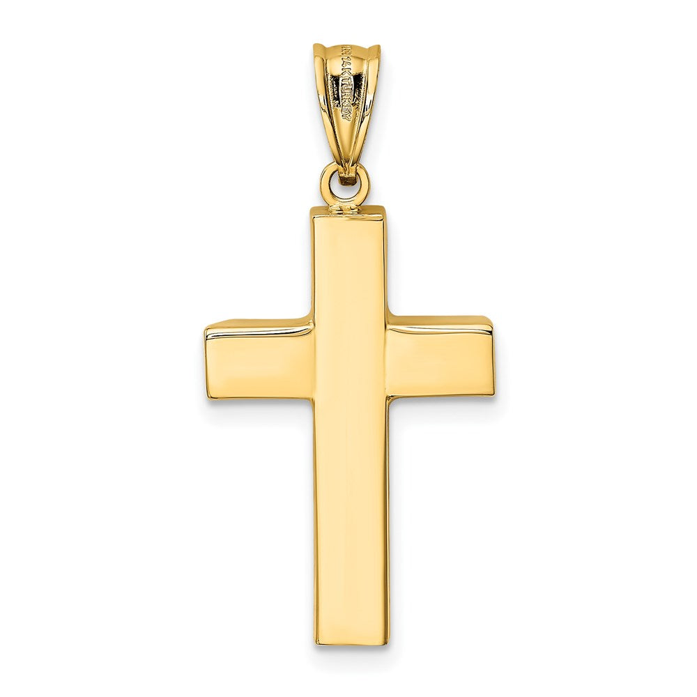 14k Yellow Gold 15.7 mm Hollow Cross Pendant (1.52 grams)