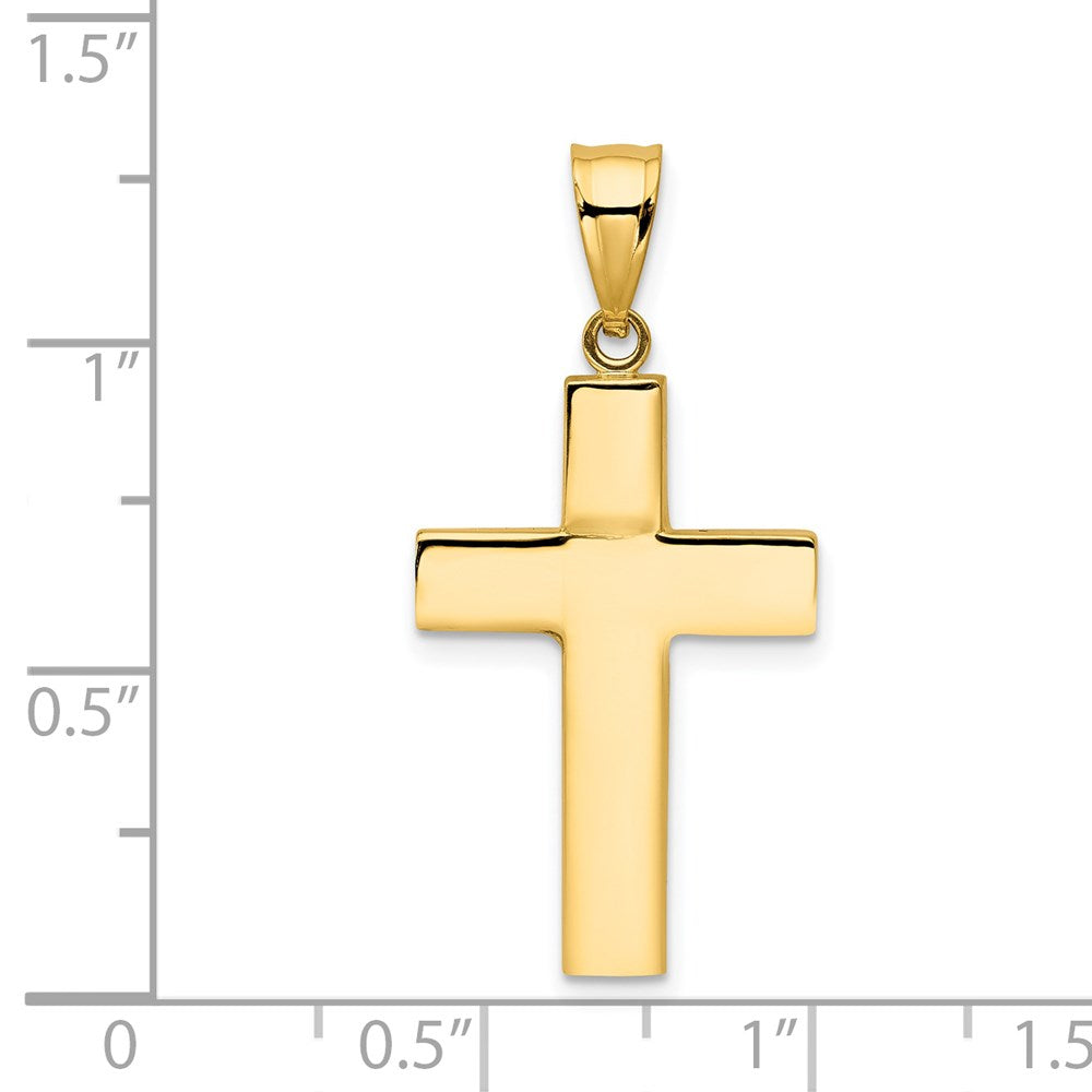 14k Yellow Gold 15.7 mm Hollow Cross Pendant (1.52 grams)