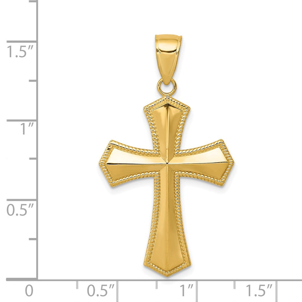 14k Yellow Gold 20 mm Passion Cross Pendant (2.04 grams)