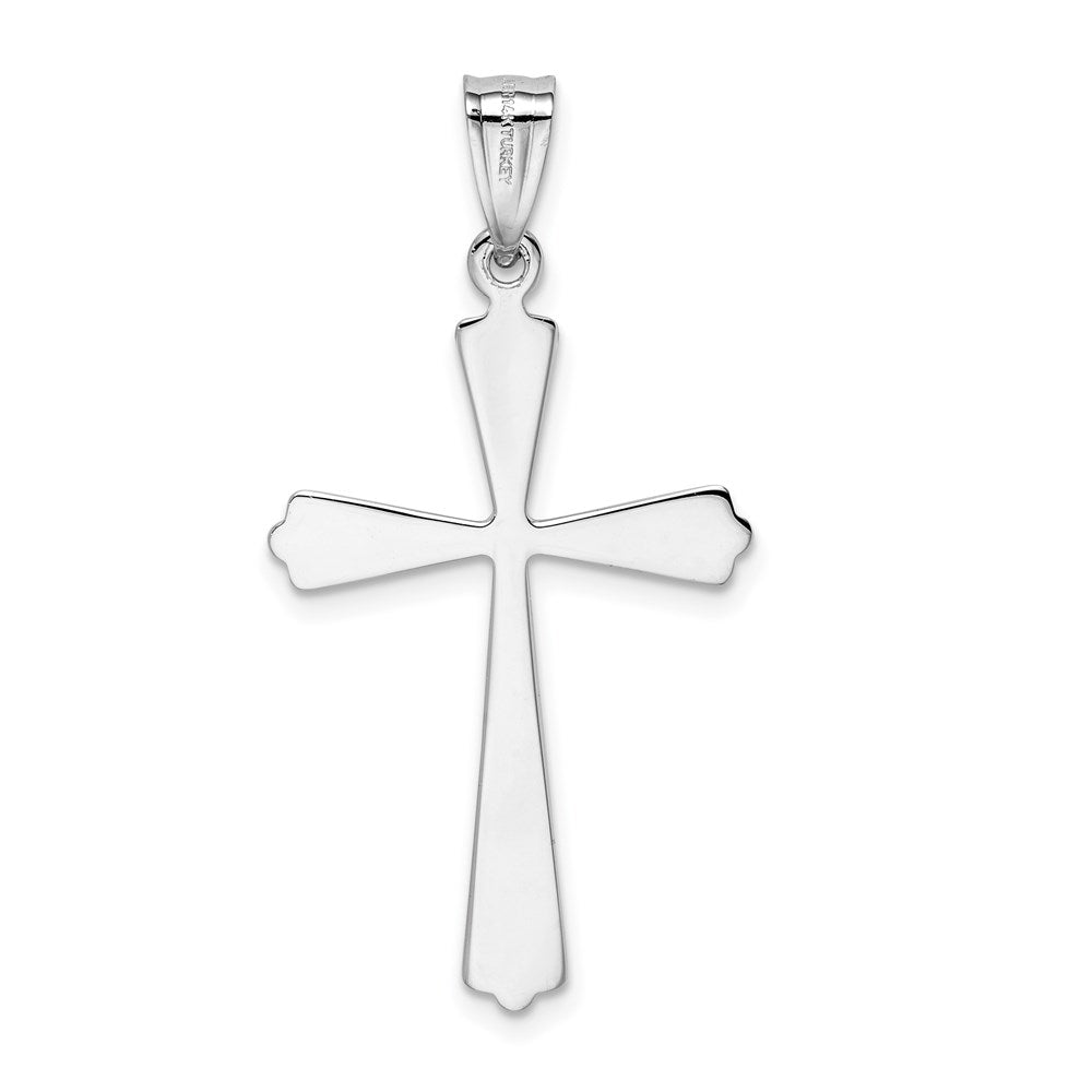 14k White Gold 19 mm Polished Cross Pendant (1.04 grams)