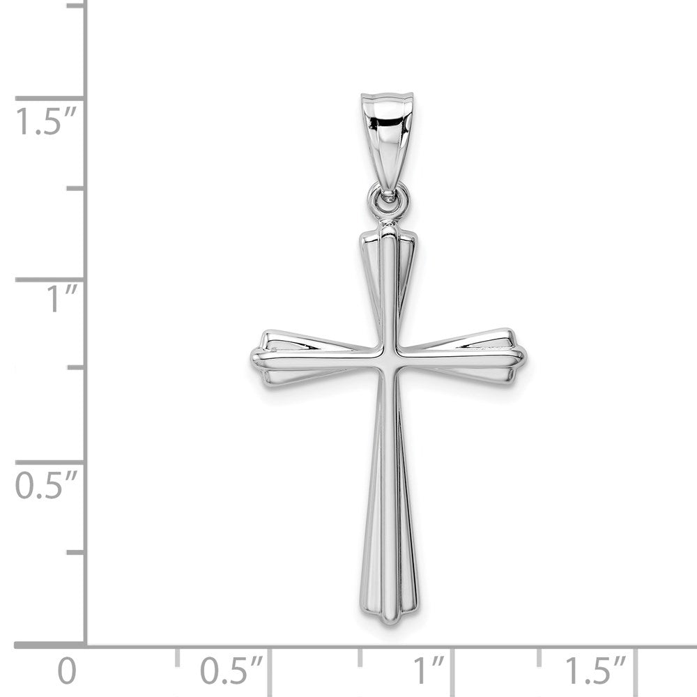 14k White Gold 19 mm Polished Cross Pendant (1.04 grams)