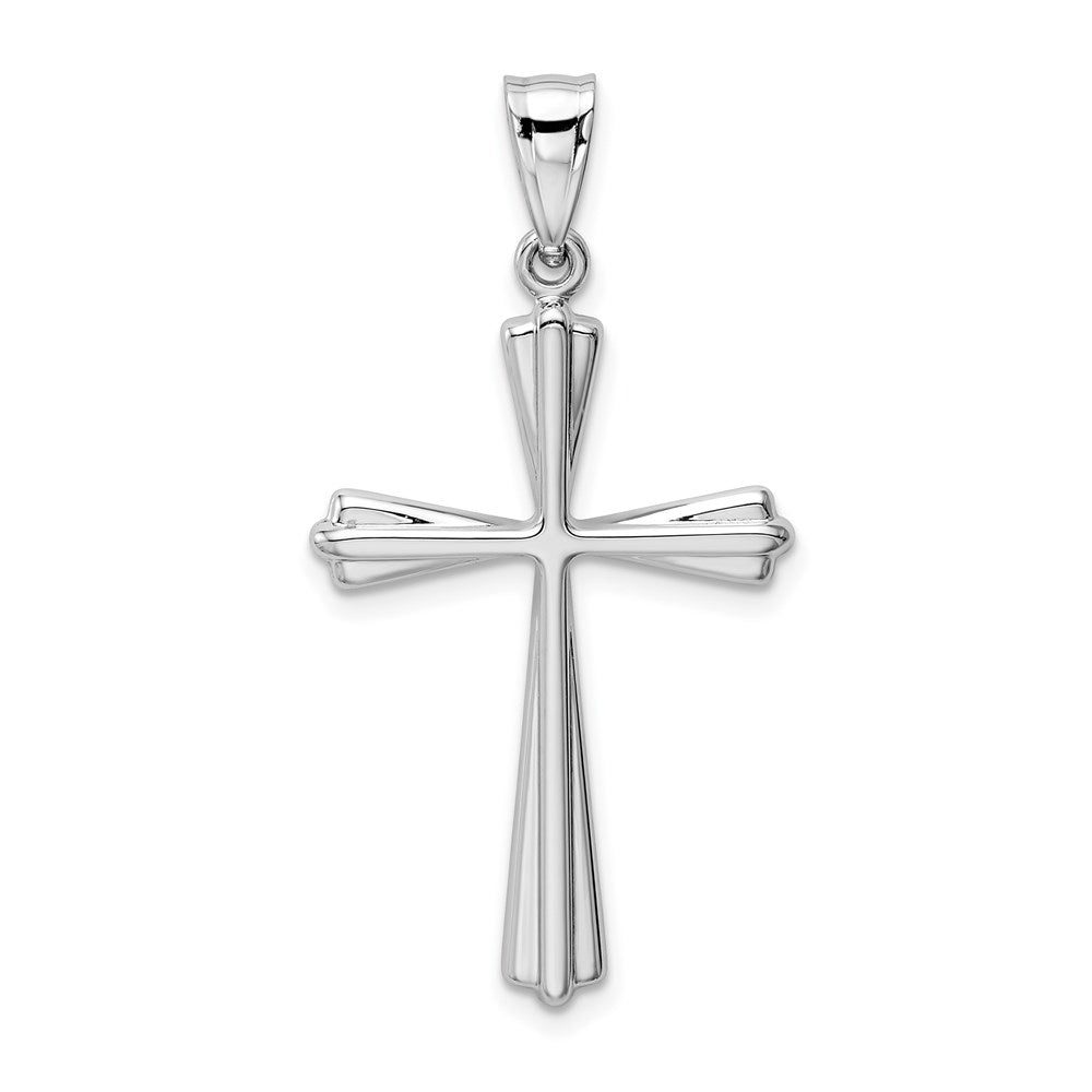 14k White Gold 19 mm Polished Cross Pendant (1.04 grams)