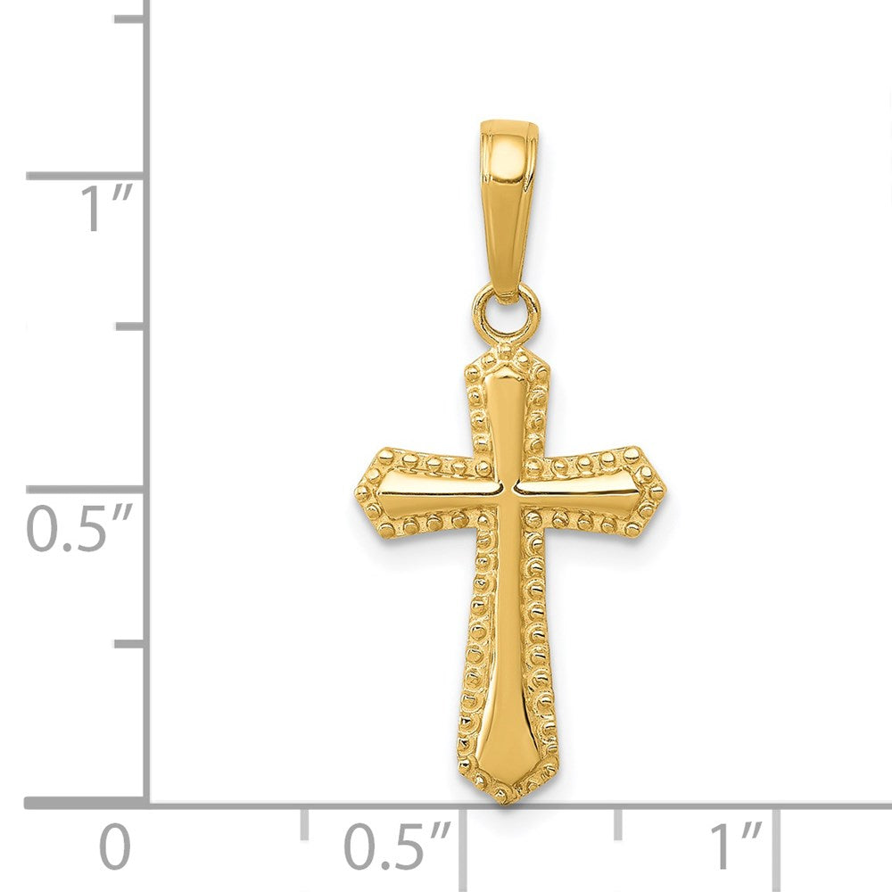 14k Yellow Gold 11 mm Passion Cross Pendant (0.85 grams)