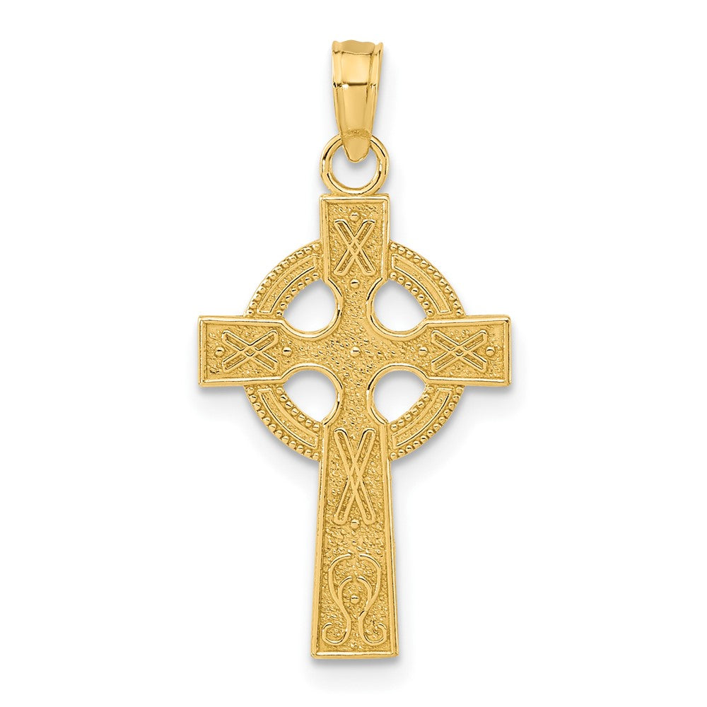 14k Yellow Gold 13 mm Celtic Cross Pendant (1.05 grams)