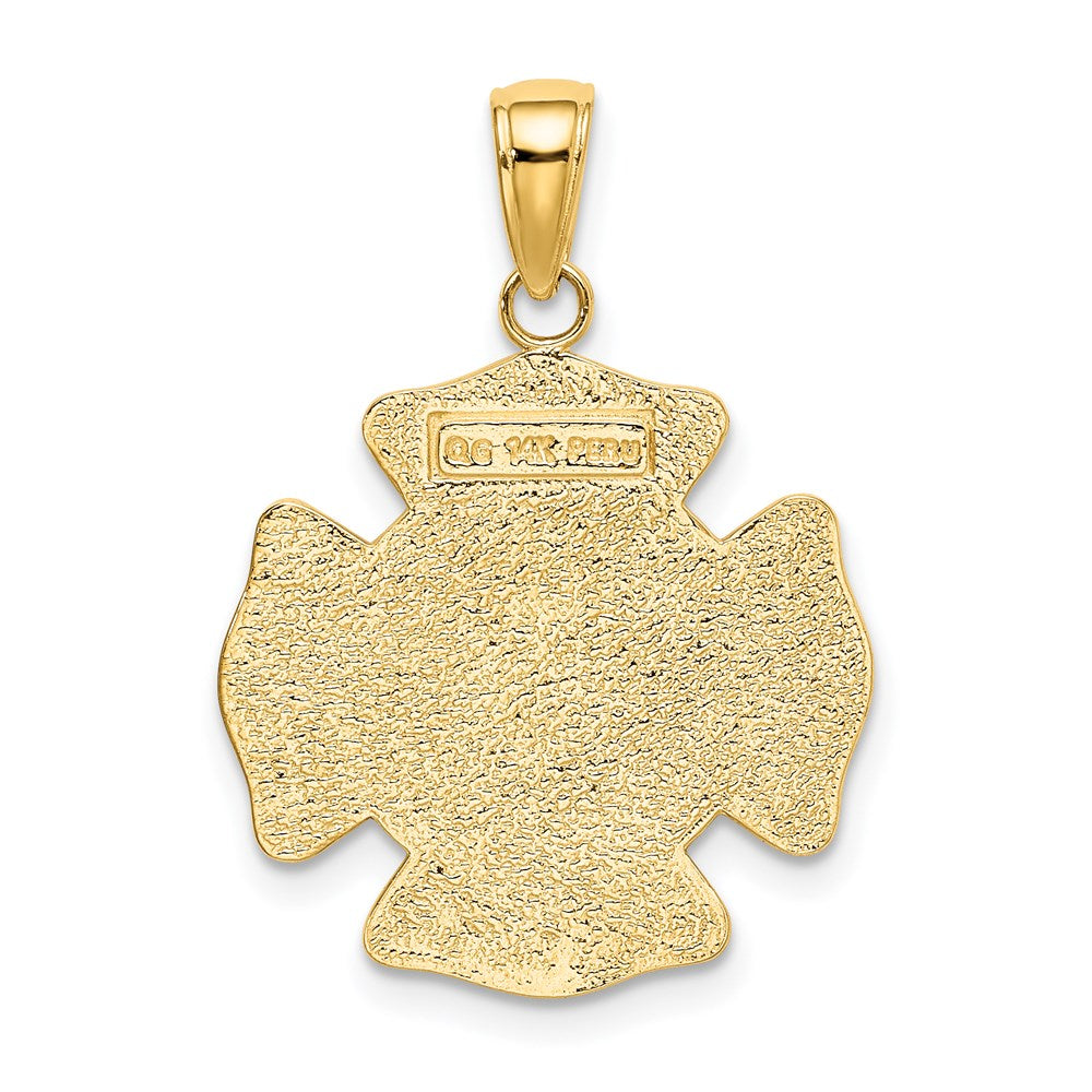 14k Two-tone 19.25 mm Saint Florian Medal Pendant (2.2 grams)