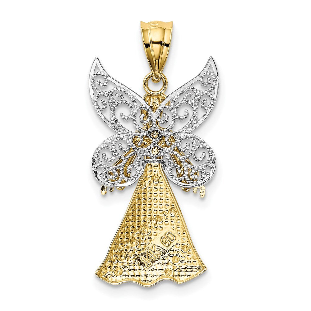 14k Two-tone 16 mm  Angel Pendant (1.6 grams)