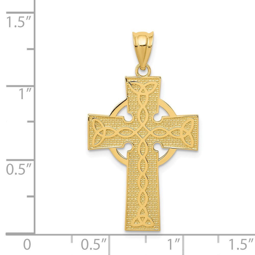 14k Yellow Gold 19 mm Celtic Cross Pendant (1.81 grams)