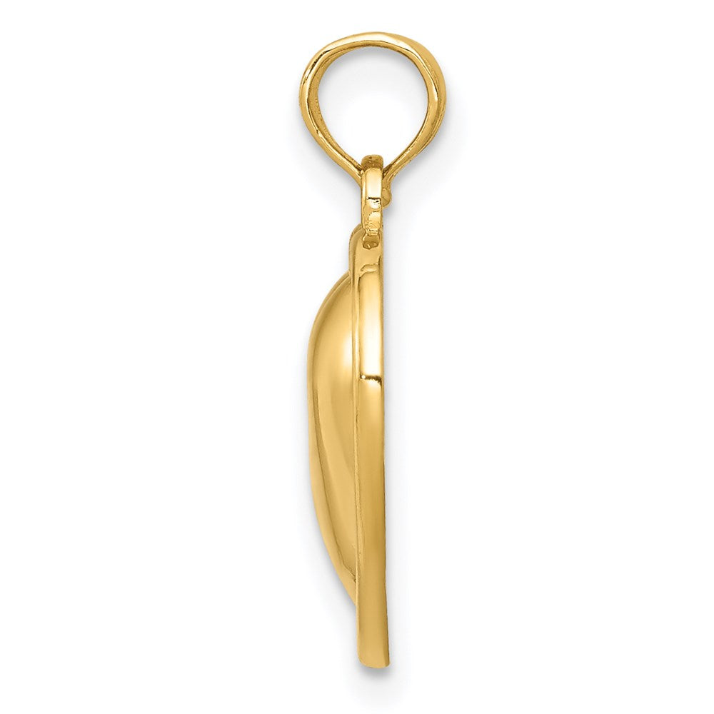 14k Polished Domed Heart Pendant (1.38 grams)