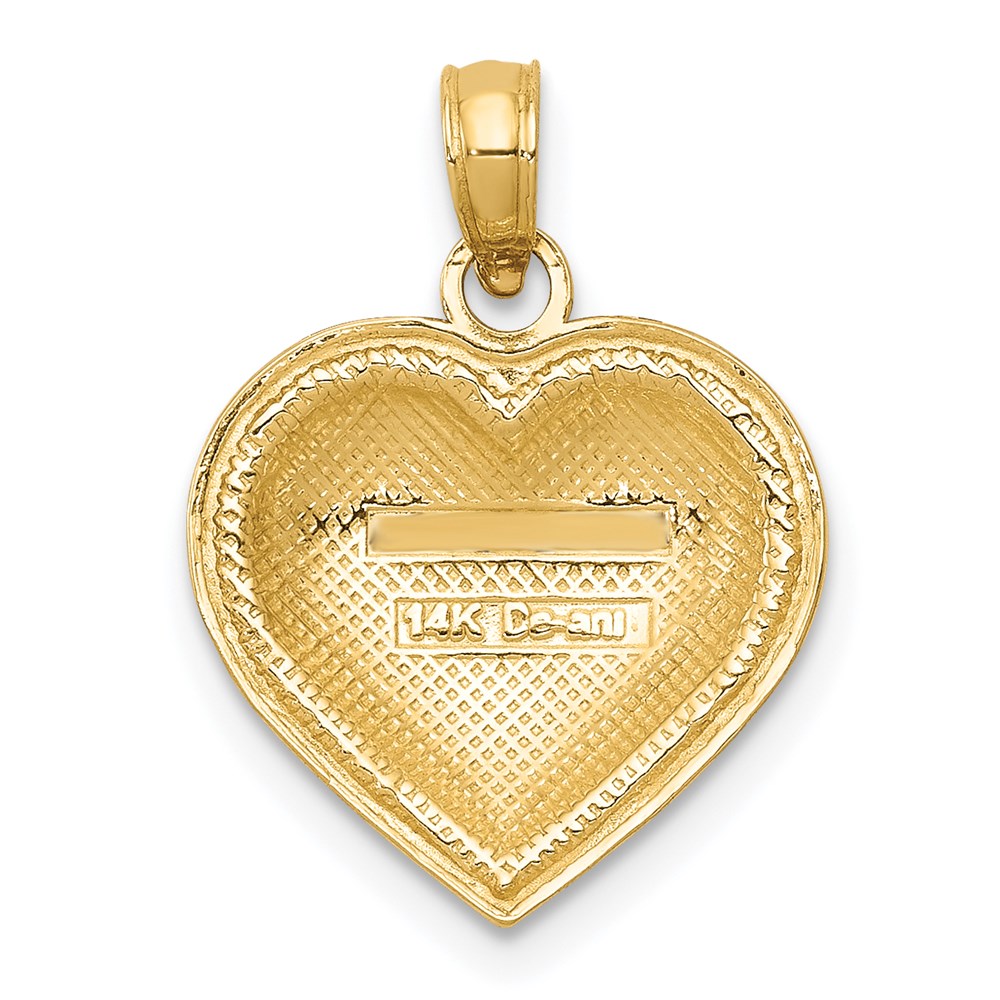 14k Polished Domed Heart Pendant (1.38 grams)