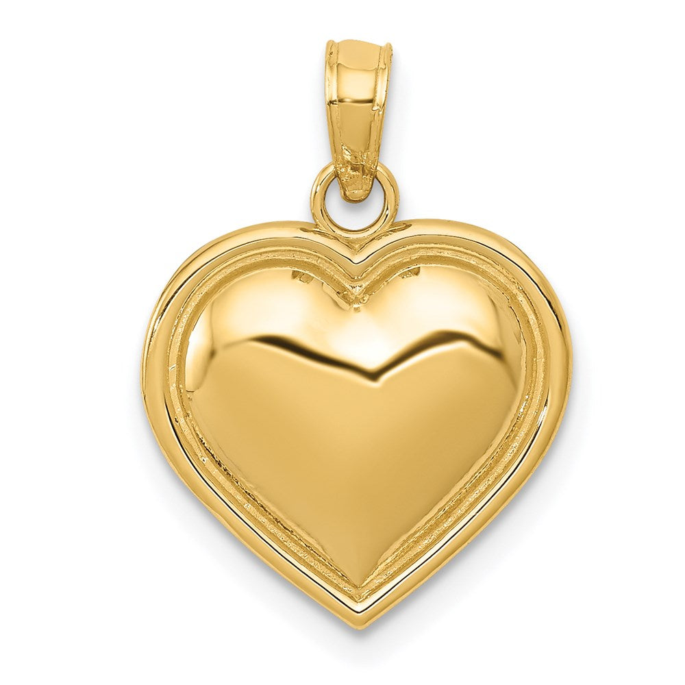 14k Polished Domed Heart Pendant (1.38 grams)