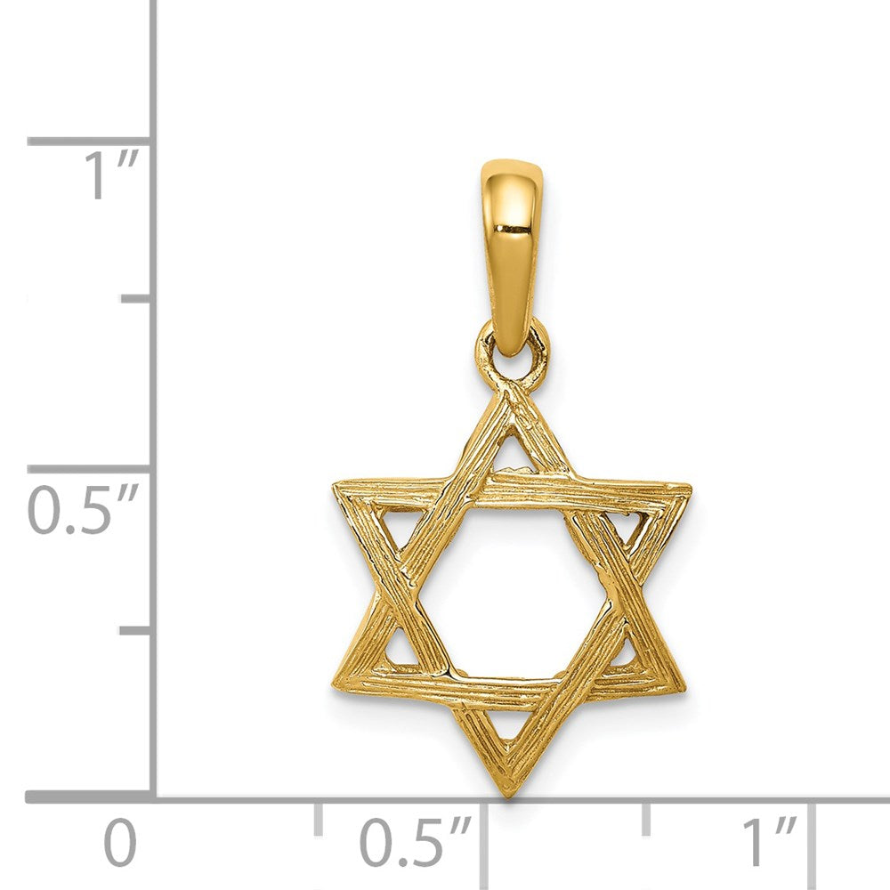 14k Yellow Gold 15 mm Star of David Pendant (1.6 grams)