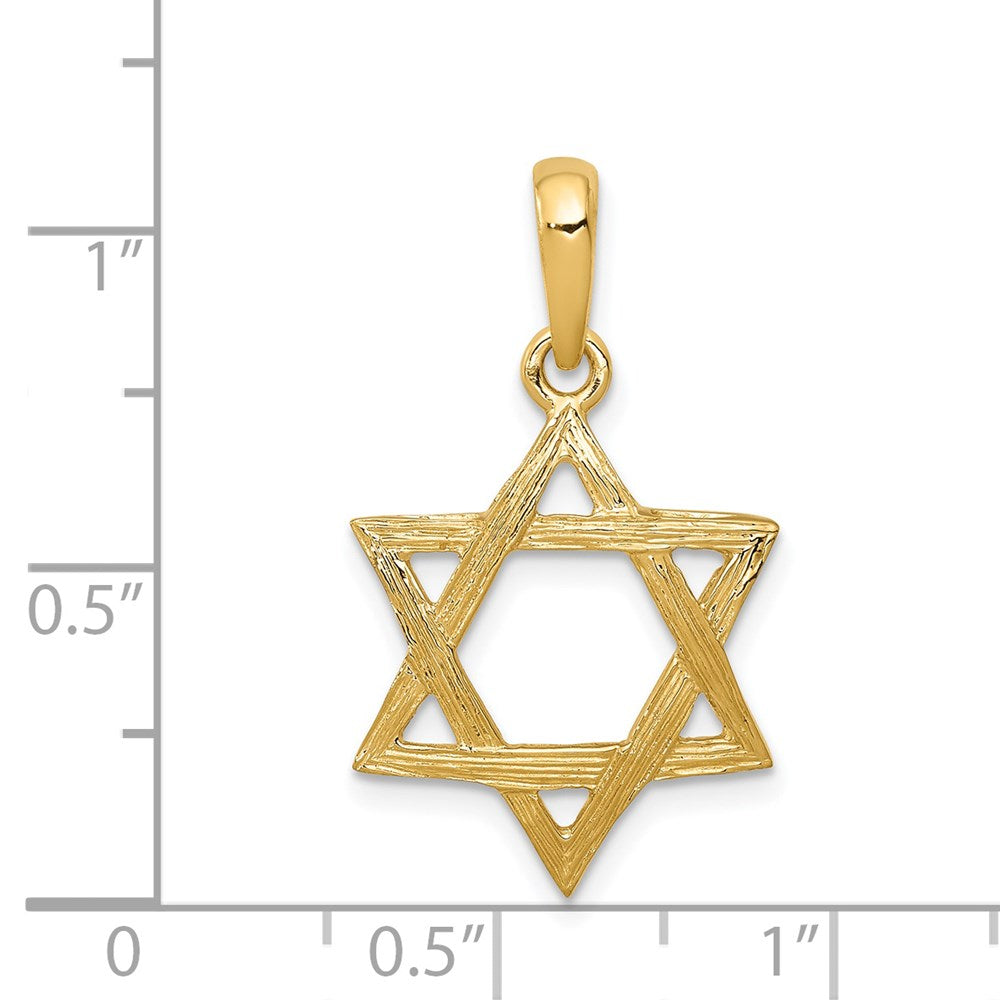 14k Yellow Gold 15 mm Star of David Pendant