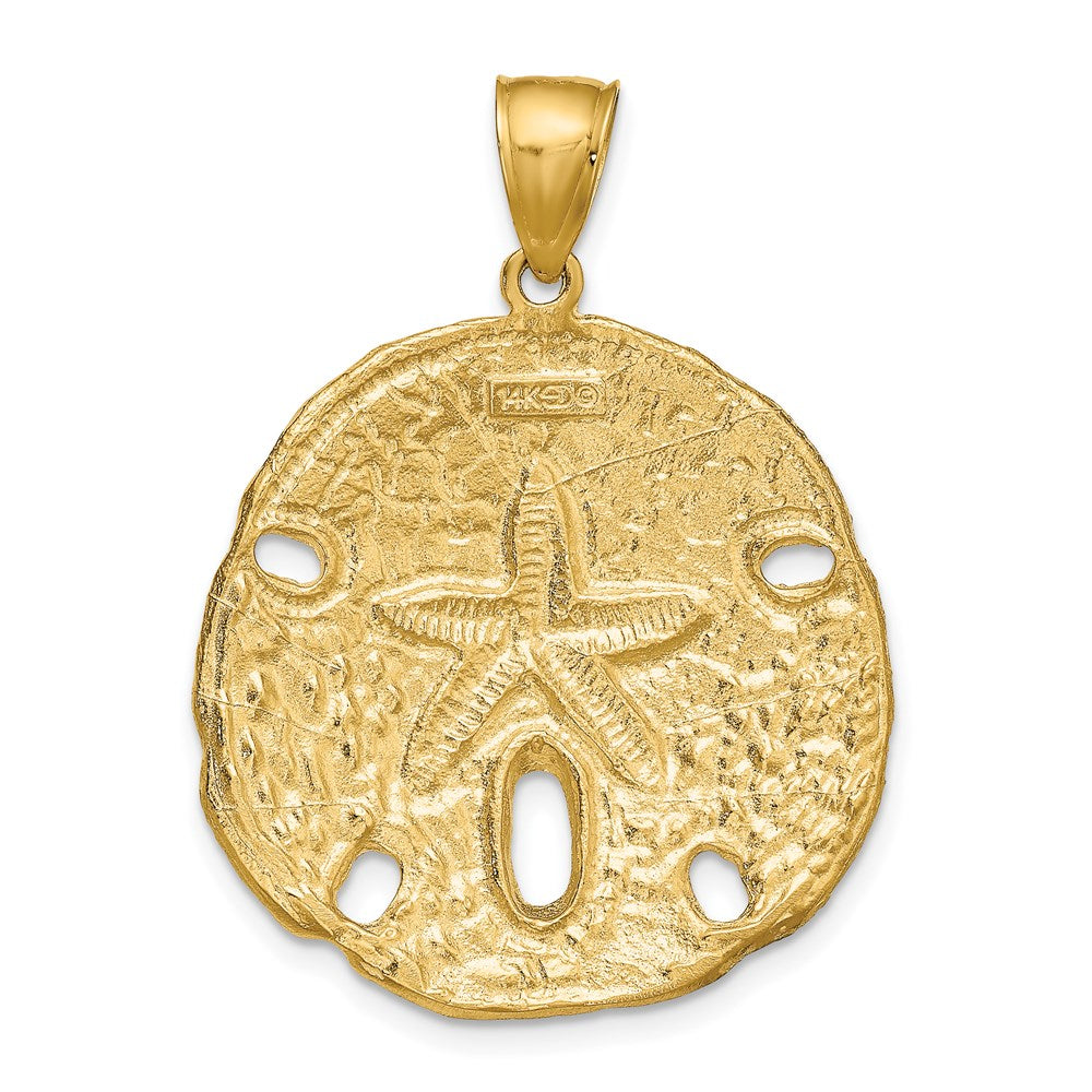 14k Yellow Gold 27 mm Sand Dollar Pendant (7.93 grams)