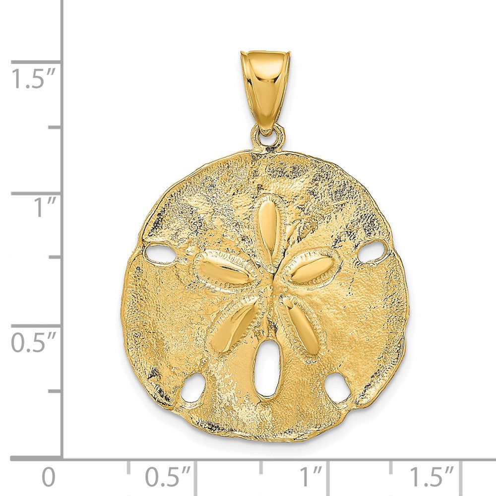 14k Yellow Gold 27 mm Sand Dollar Pendant (7.93 grams)