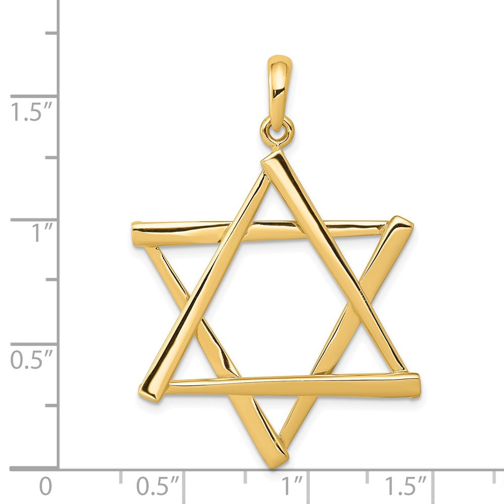 14k Yellow Gold 30 mm Star of David Pendant