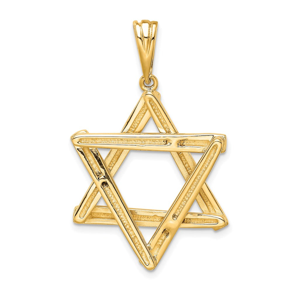 14k Yellow Gold 24 mm Star of David Pendant (6.52 grams)