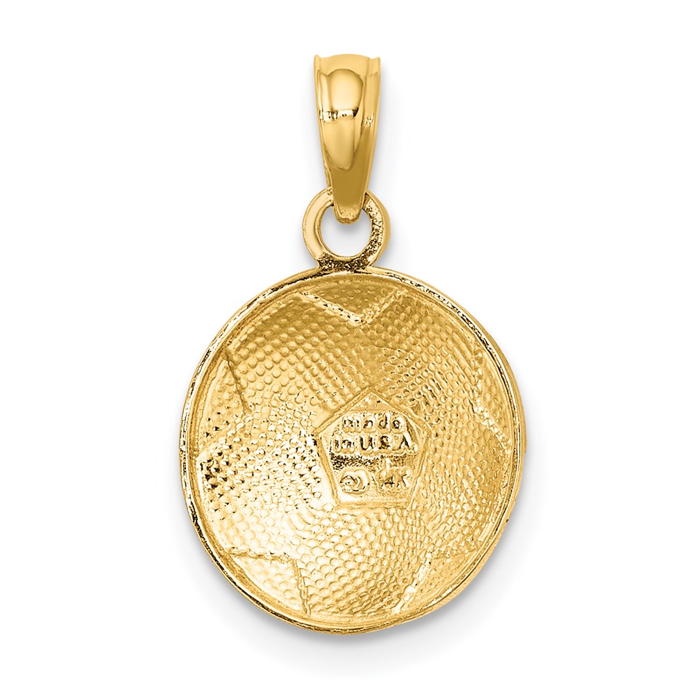 14k Yellow Gold 12.2 mm Soccer Ball Charm (0.92 grams)