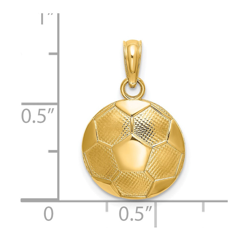 14k Yellow Gold 12.2 mm Soccer Ball Charm (0.92 grams)