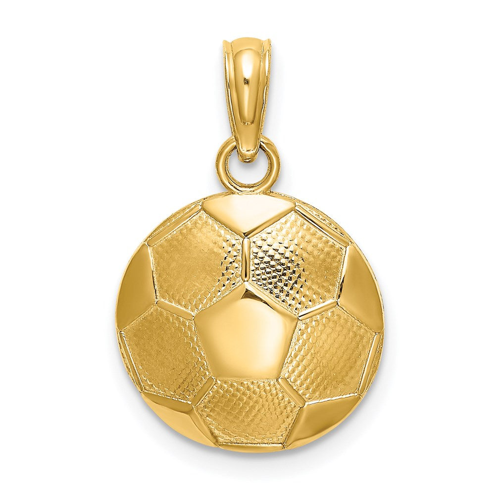 14k Yellow Gold 12.2 mm Soccer Ball Charm (0.92 grams)