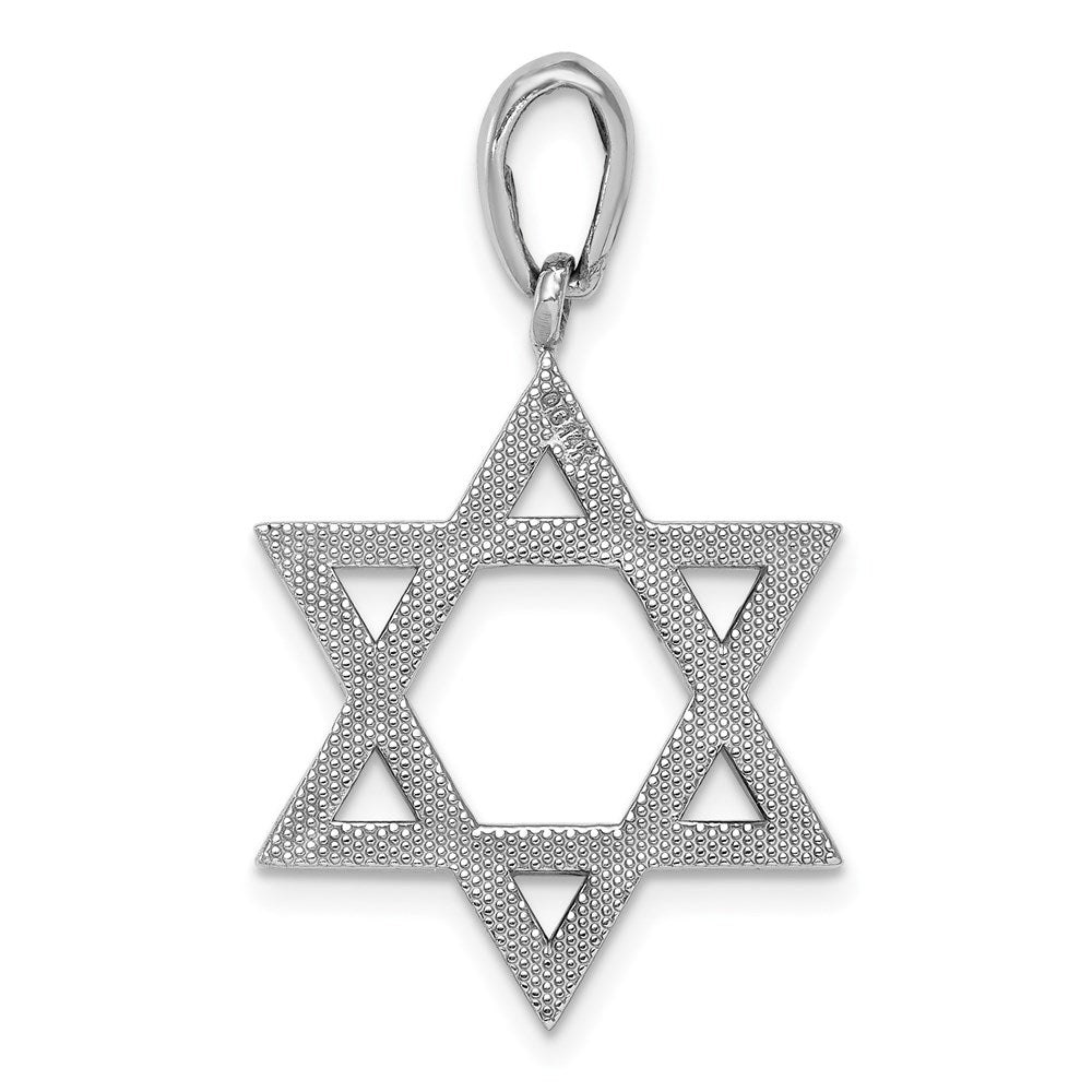 14k White Gold 20 mm Star of David Pendant