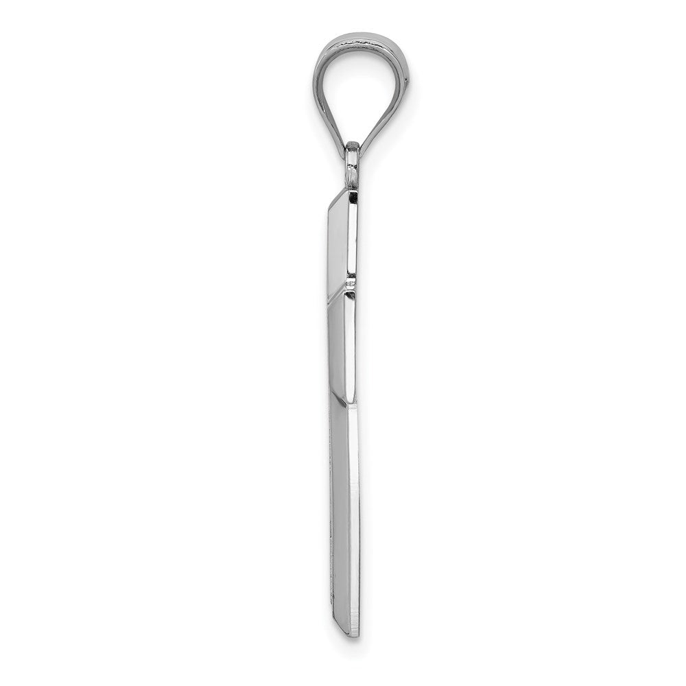 14k White Gold 16.5 mm  Polished / Textured Cross Pendant (1.75 grams)