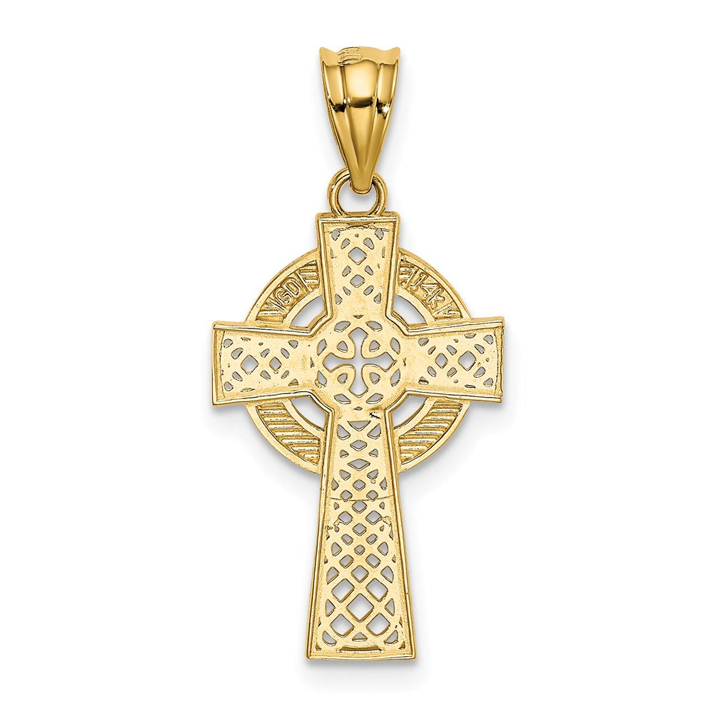 14k Yellow Gold 13 mm Celtic Cross Pendant (1.2 grams)
