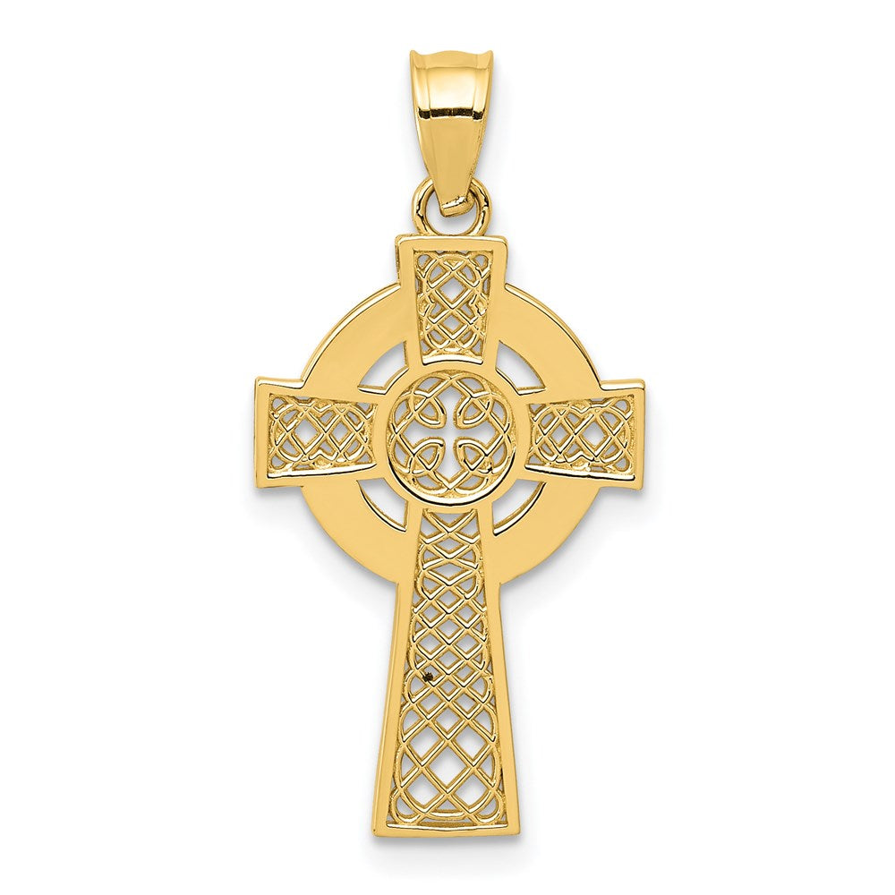 14k Yellow Gold 13 mm Celtic Cross Pendant (1.2 grams)