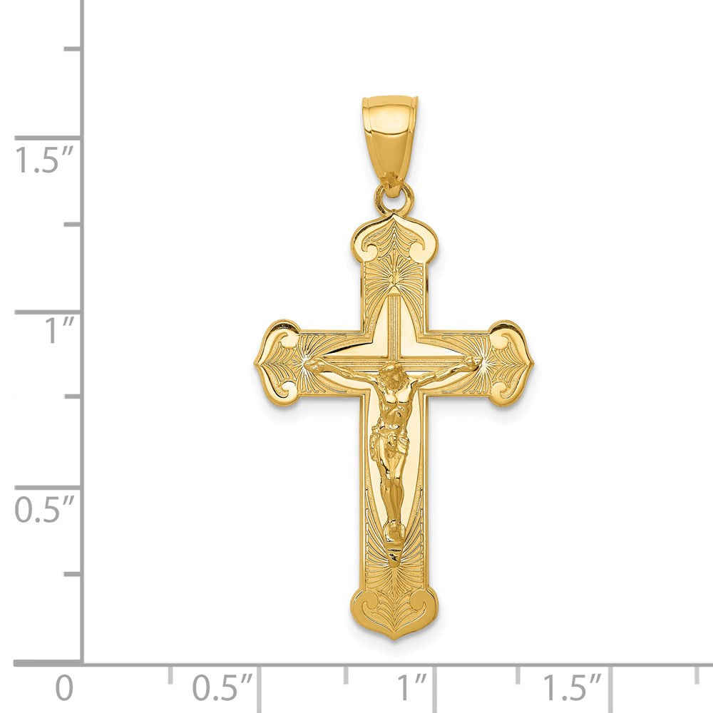 14k Yellow Gold 20 mm Polished Crucifix Pendant (2.05 grams)