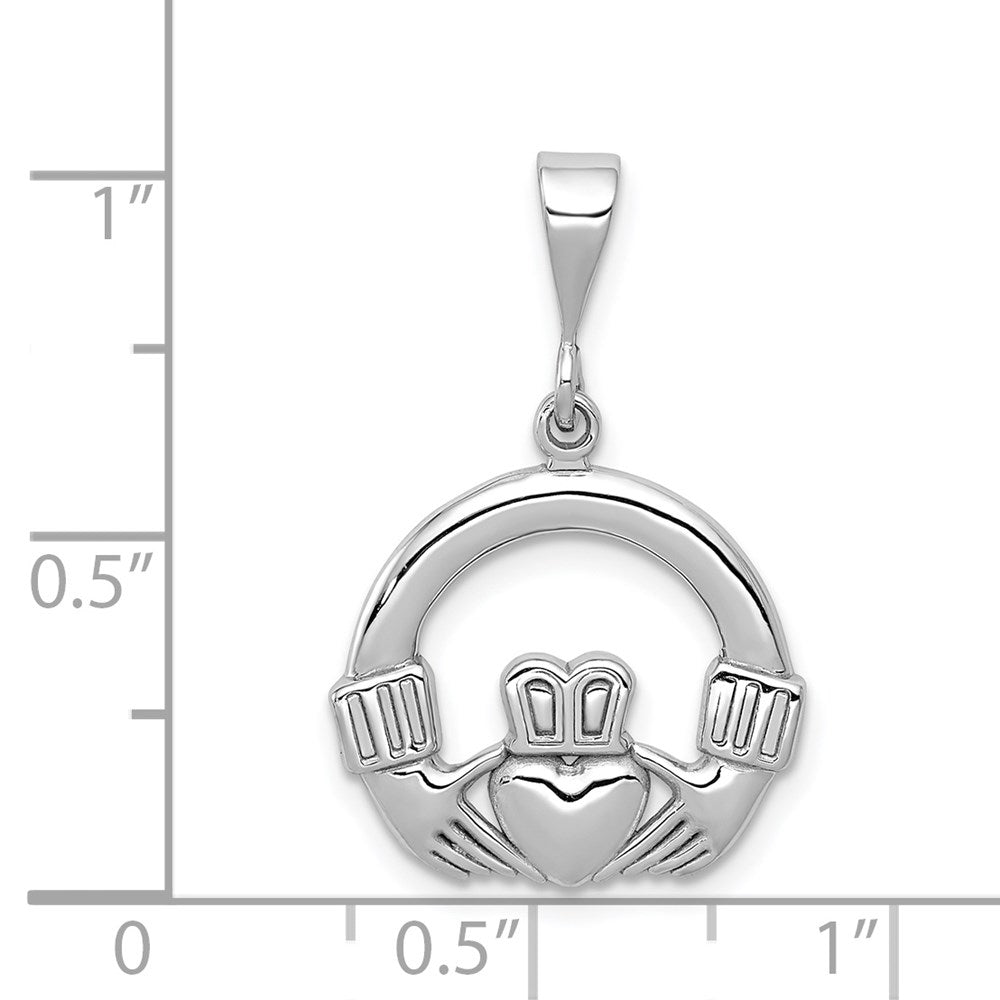 14k White Gold 17 mm Claddagh Charm (1.97 grams)