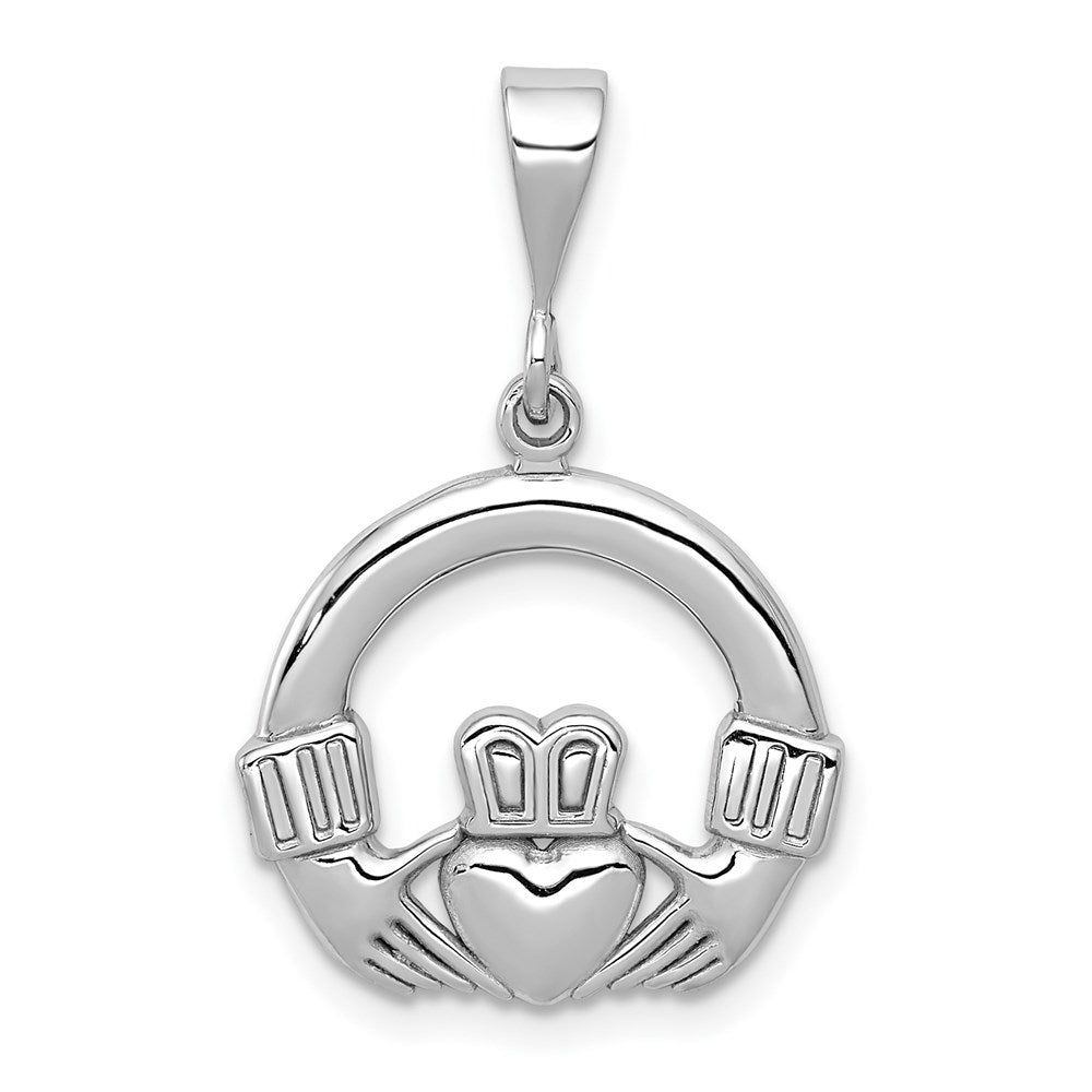 14k White Gold 17 mm Claddagh Charm (1.97 grams)