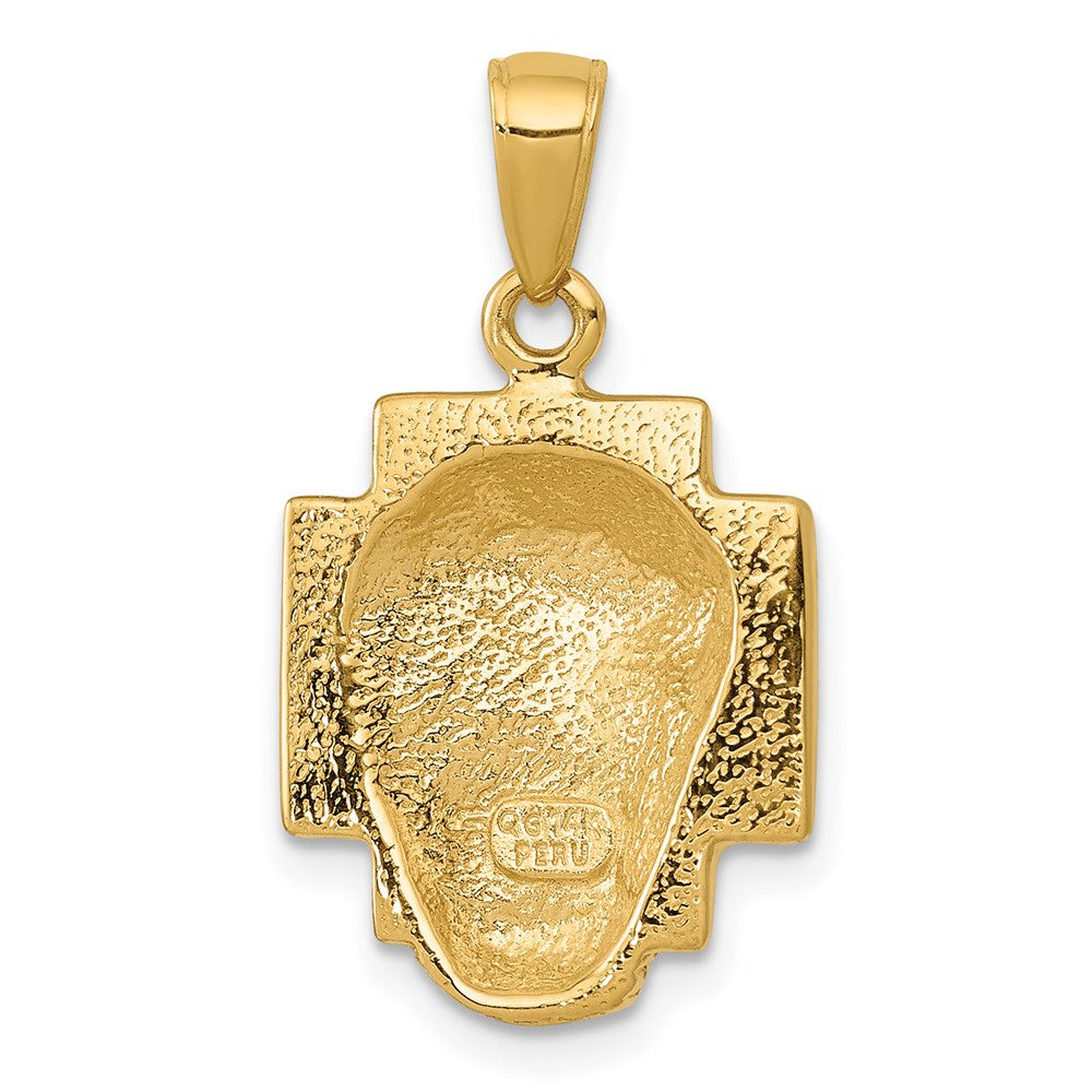 14K Polished Small Jesus Head With Crown Pendant (3.05 grams)