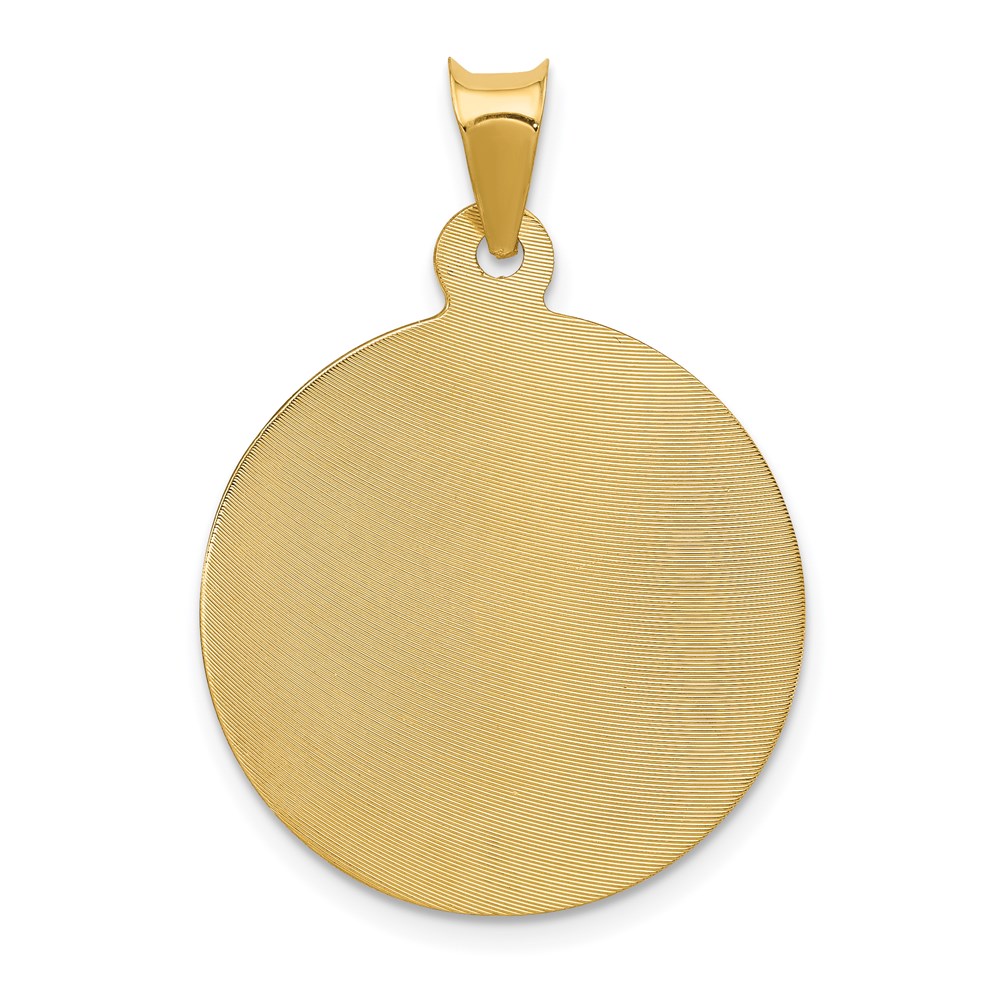 14k Yellow Gold 23 mm Polished D/C Corpus Circle Pendant (2.56 grams)