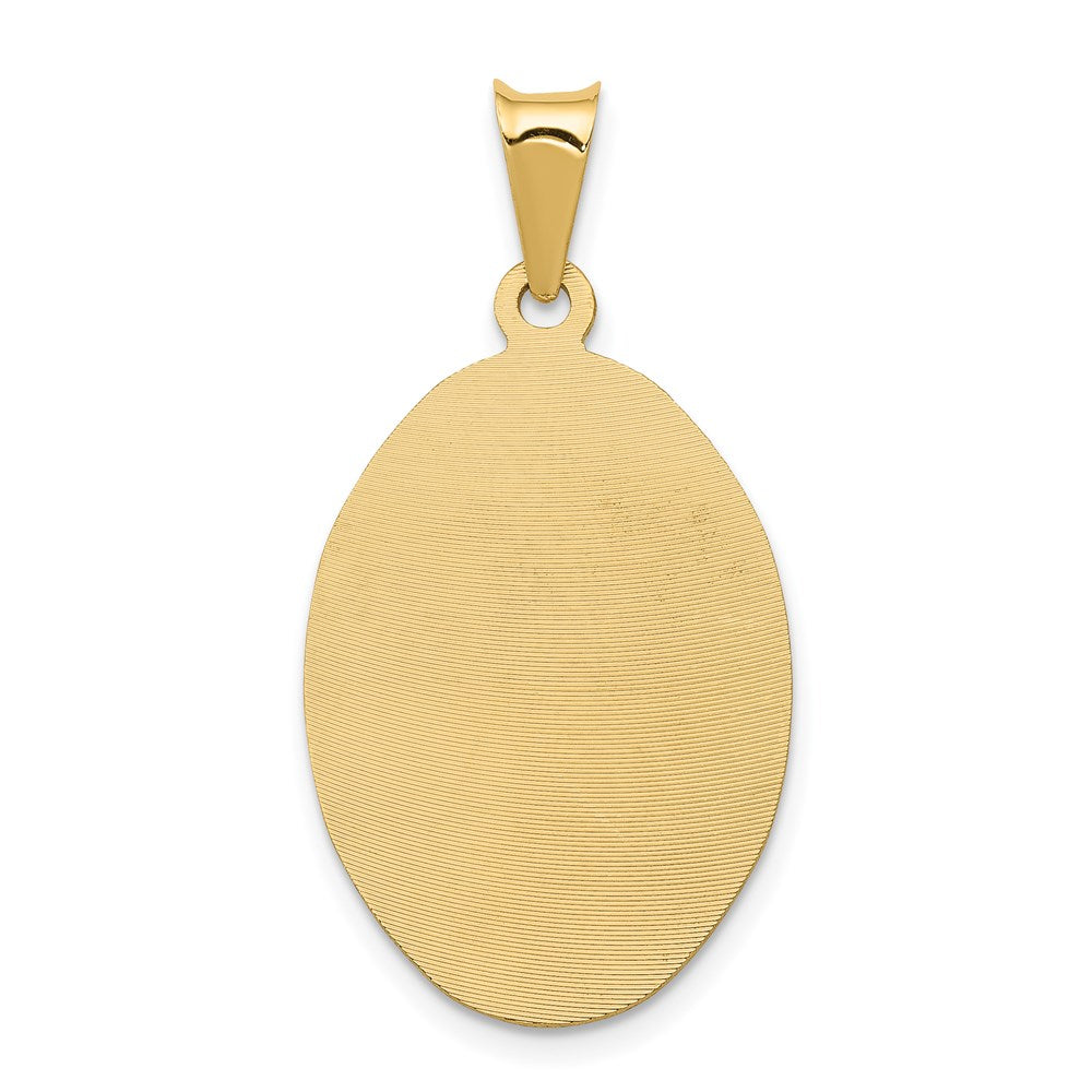 14k Yellow & Rhodium 17.7 mm  D/C Lady Of Guadalupe Oval Pendant (2.3 grams)