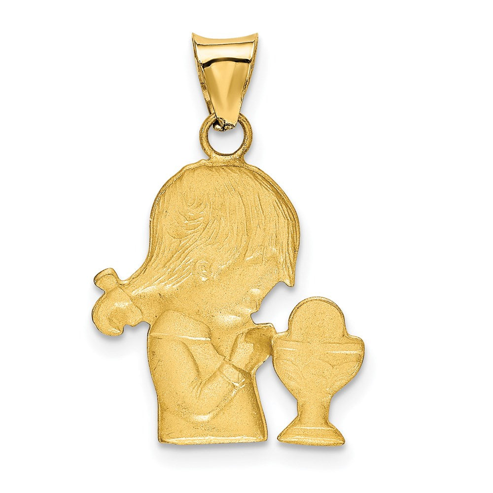 14k Yellow & Rhodium nion Semi-solid Pendant (0.82 grams)