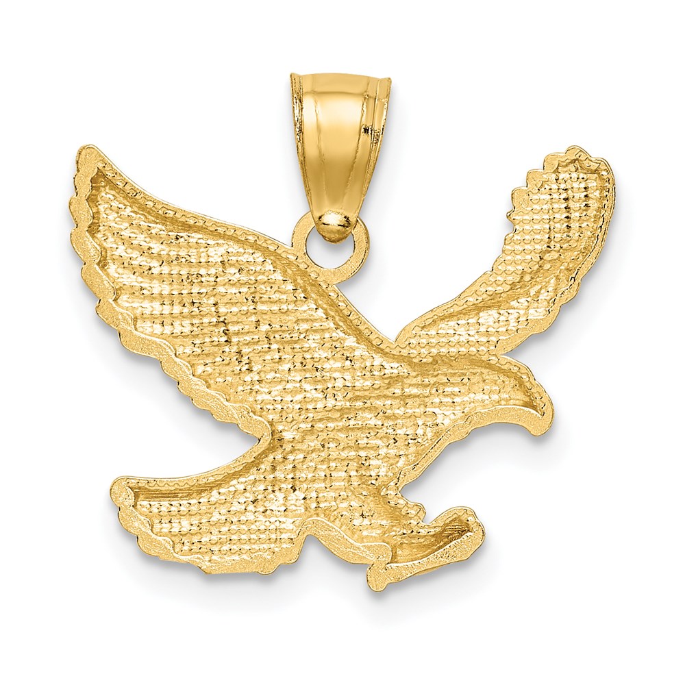 14k Yellow Gold 20 mm Diamond-cut Eagle Pendant (1.17 grams)