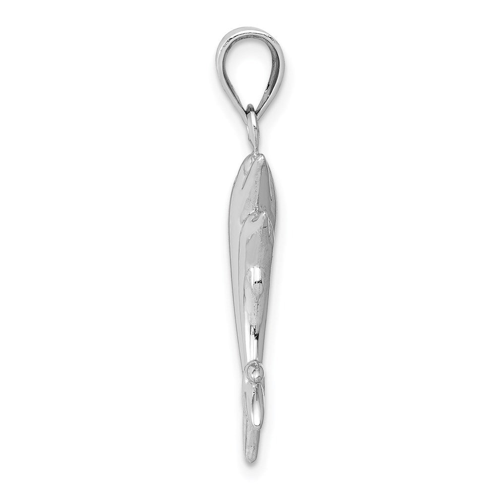 14k White Gold 14 mm Dolphin Pair Pendant (0.7 grams)