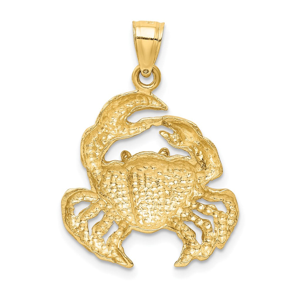 14k Yellow Gold 20 mm Polished Crab Pendant (2.76 grams)